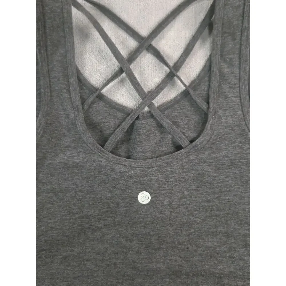 Zella Women's Crossback Sports Bra Size S Dark Gray Wireless Stretch C37-24
